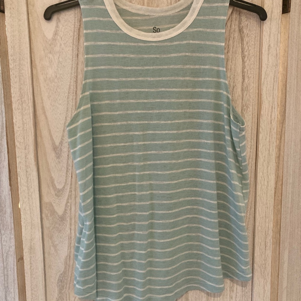 SO Blue Striped Tank Top Relaxed Fit